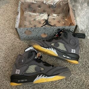 Jordan Retro High Top Sneakers in Grey, Black and Yellow